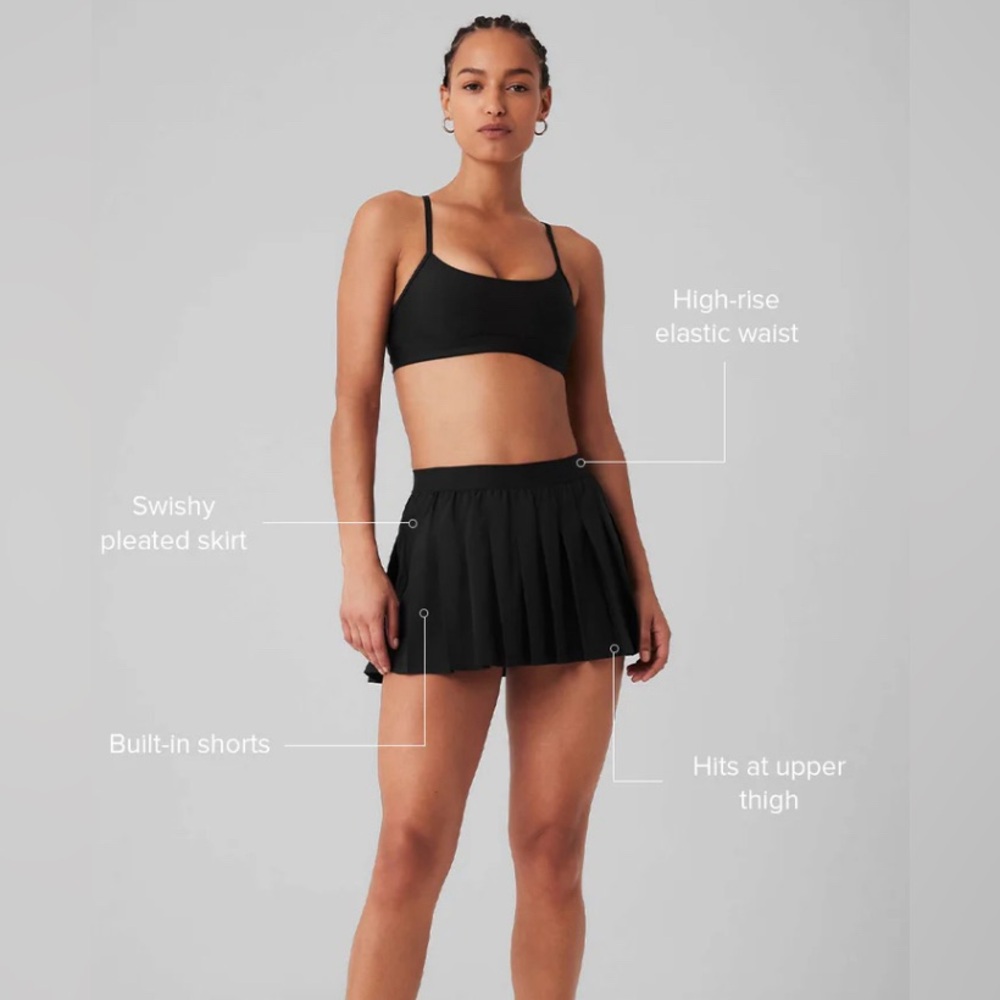 Black Alo Tennis skirt size XS pleated sport with built in shorts